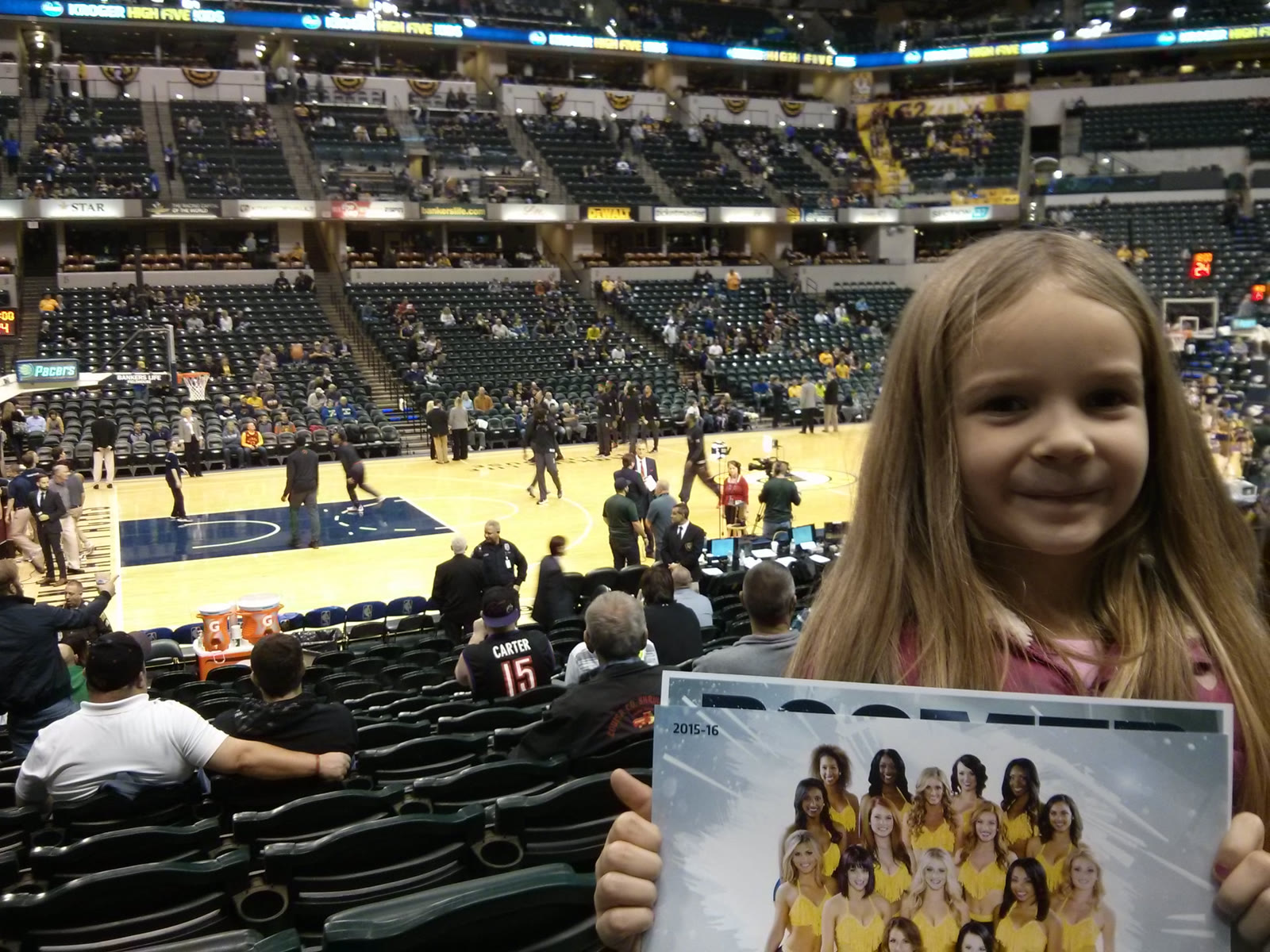 Tim's daughter at her first Pacers game